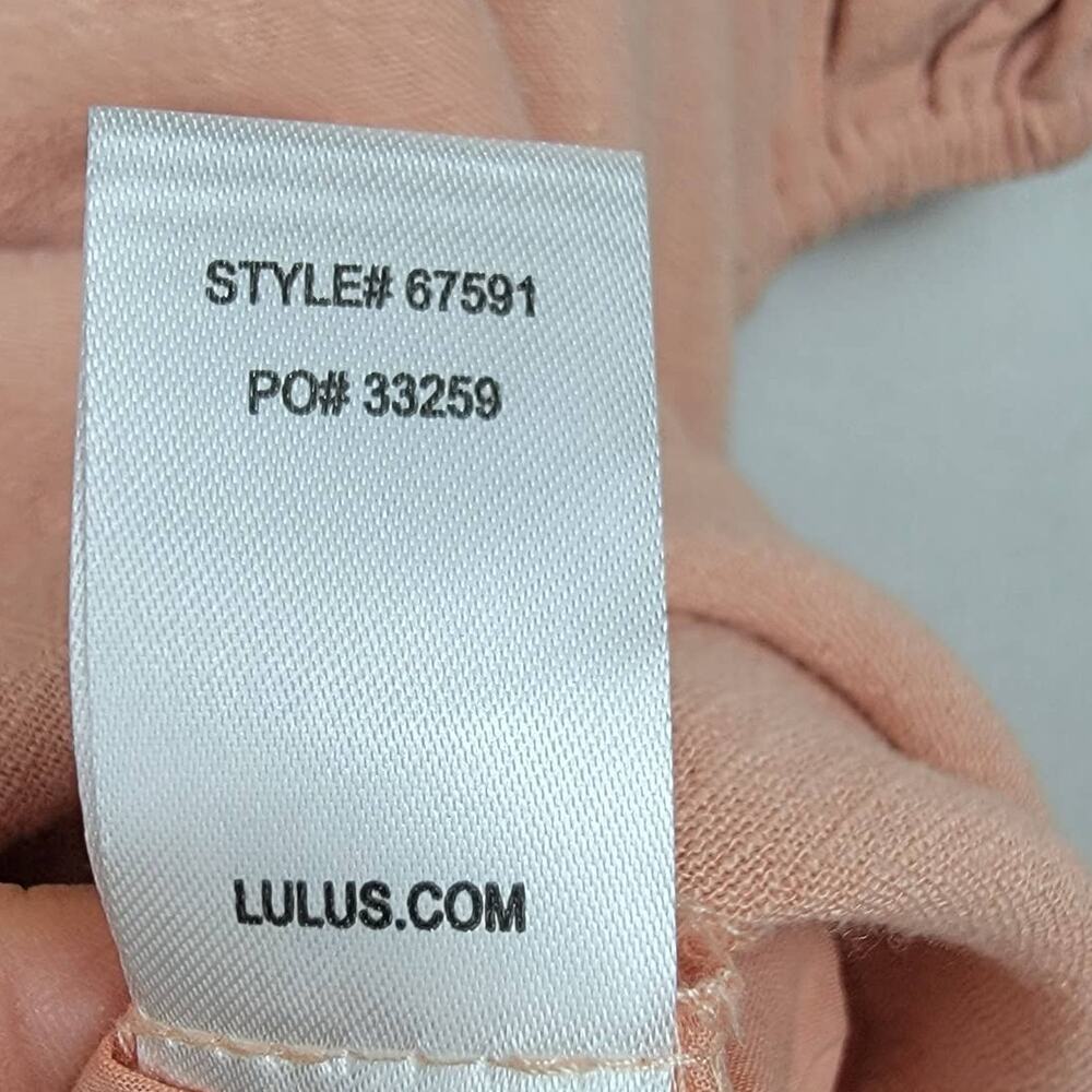 LULUS Off-Shoulder Pale Peach Linen Blend Dress NEW - Size XS - Picture 9 of 9